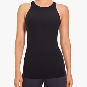 Black Yoga Top with built in Bra. Worn once. In great condition.